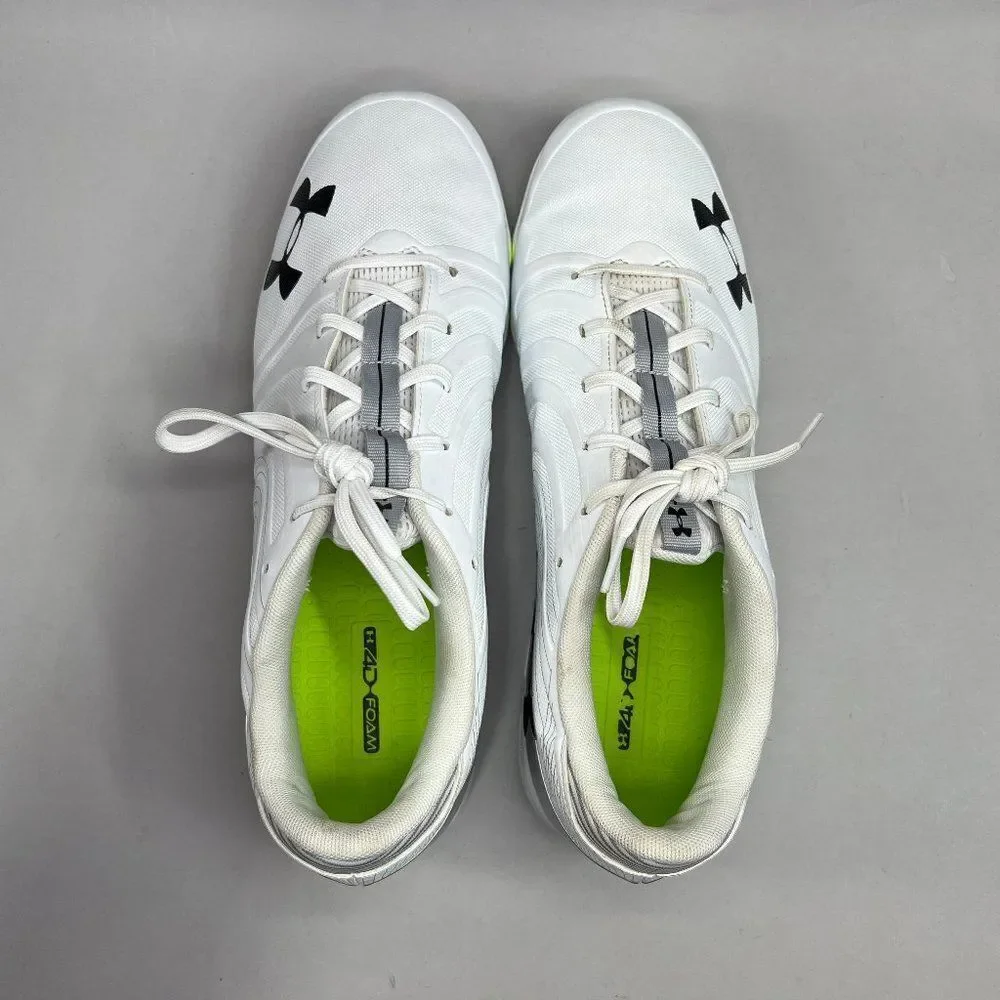Under Armour Nitro Football Cleats Mens Size 15 White Black Athletic Performance
